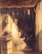 Alexandre Gabriel Decamps Tukish Merchant Smoking in his Shop painting
